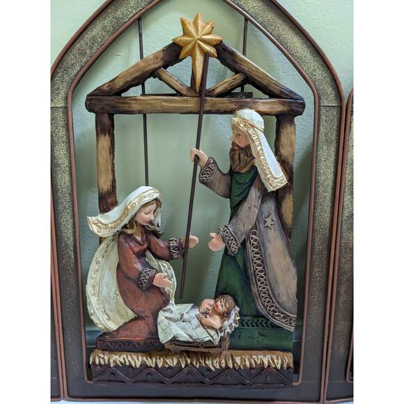 Christmas Nativity 3 Panels Tabletop Screen by Dicksons READ-chip - Picture 4 of 11